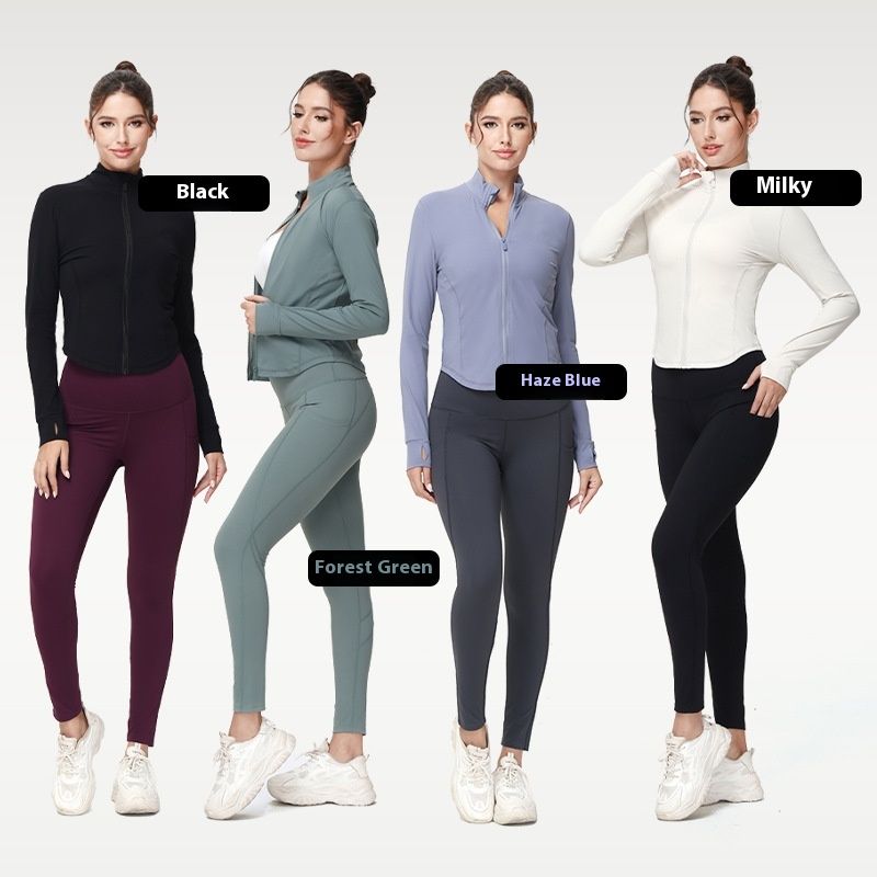 Yoga Coat Stand Collar Jacket Top Sports Slim-fitting