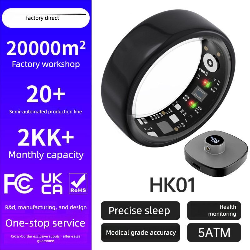 Smart Ring Heart Rate Blood Oxygen Sleep Monitor Step Counter & Female Cycle Tracker