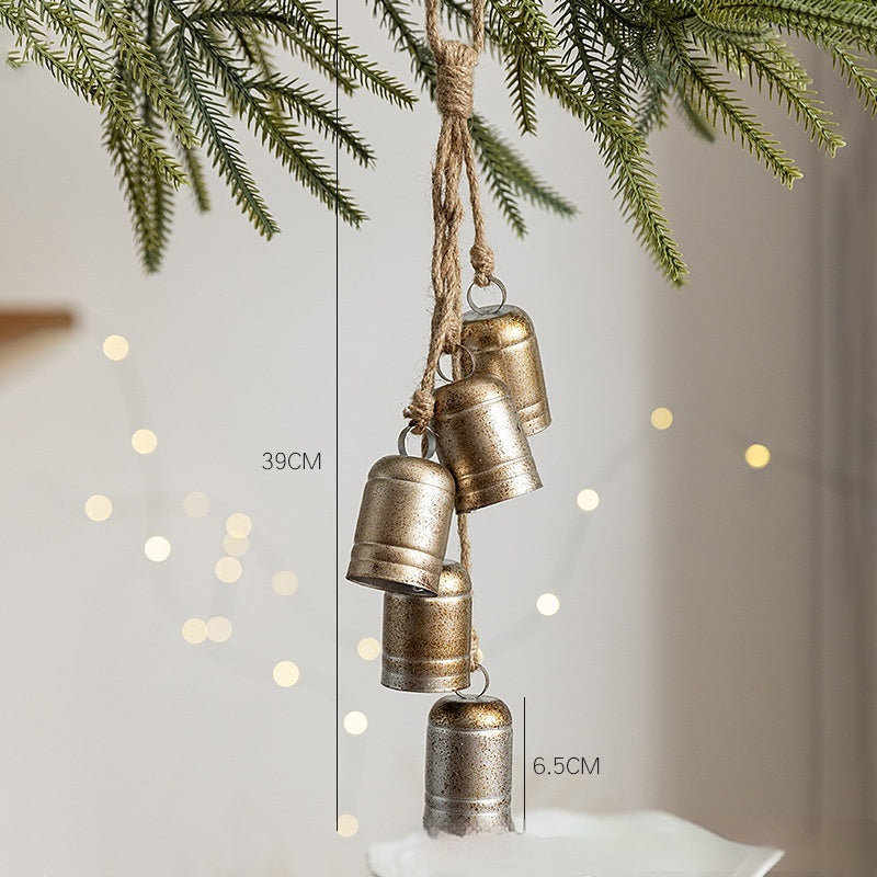 Retro Iron Art Bell Pendant Rattan Garland Accessories