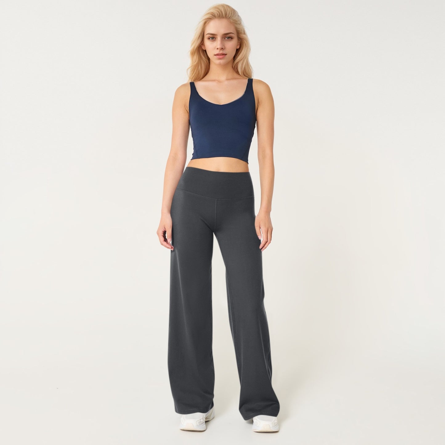 Women's High-Waist Loose Yoga Pants - Wide-Leg Fitness Leggings for Sports and Casual Wear