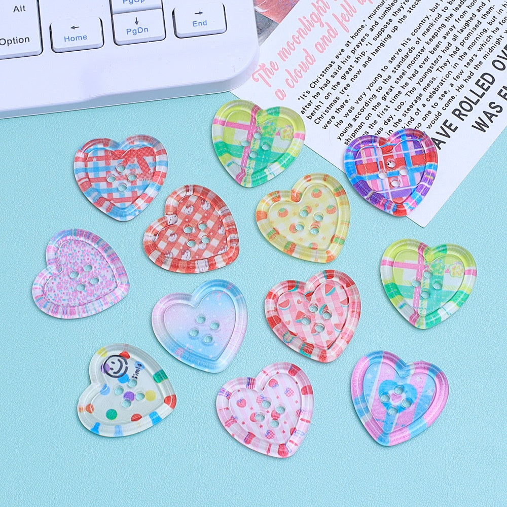 Cartoon Transparent Buttons Handmade Cream Glue Accessories Resin Ornament