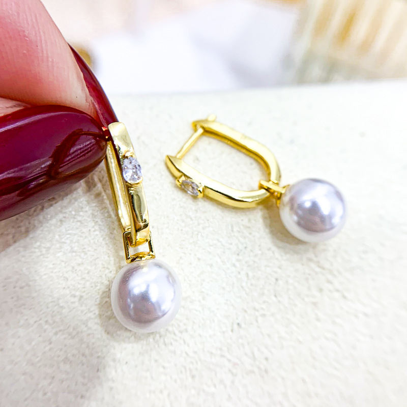DIY Pearl Accessories Empty Silver Stud Earring Holder Simple Women's Ear Clip