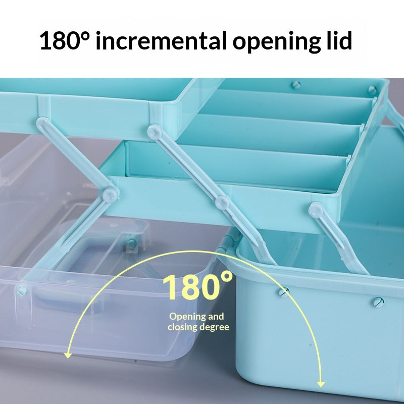 Three-tier Portable Storage Box For Art Supplies