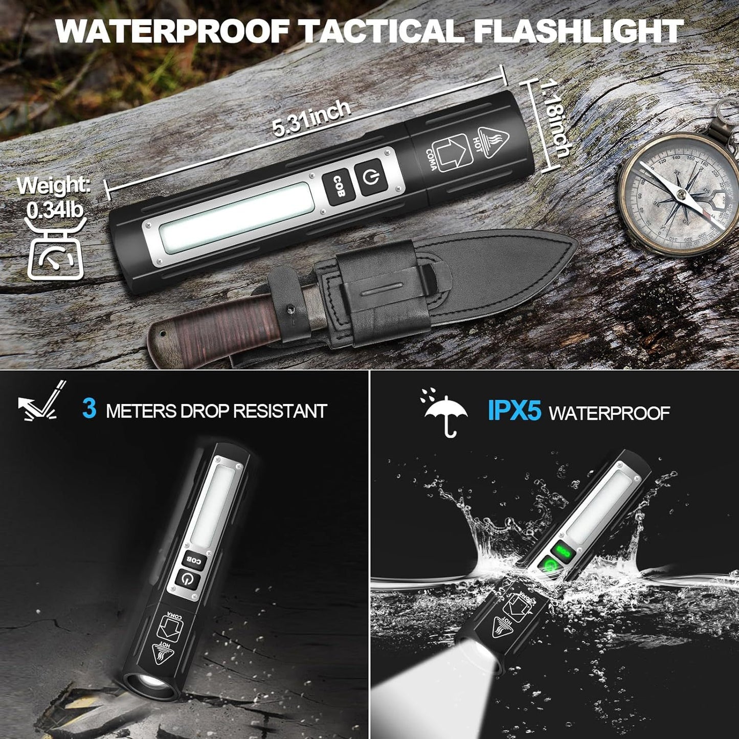 Portable Outdoor Flashlight With Charging Function