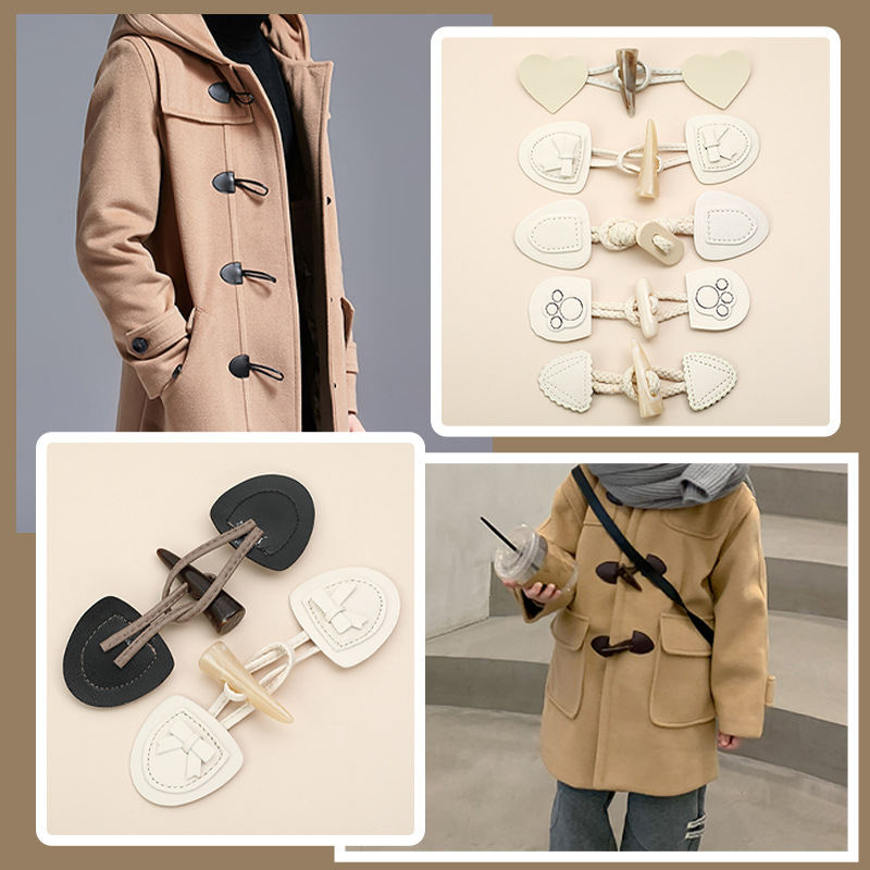 Genuine Leather Horn Buckle Decorative Button Accessories