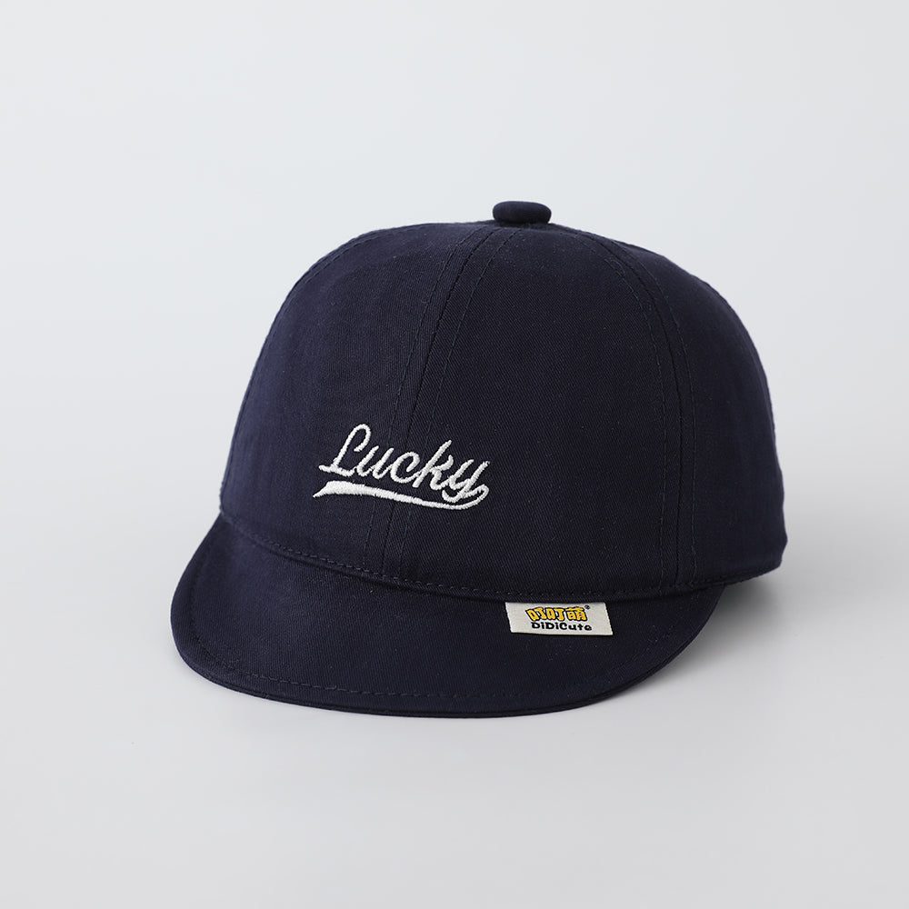 Children's Solid-color Artistic Font English Embroidery Adjustable Simple And Fashionable Soft-brim Baseball Cap For Outdoor Travel And Daily Use