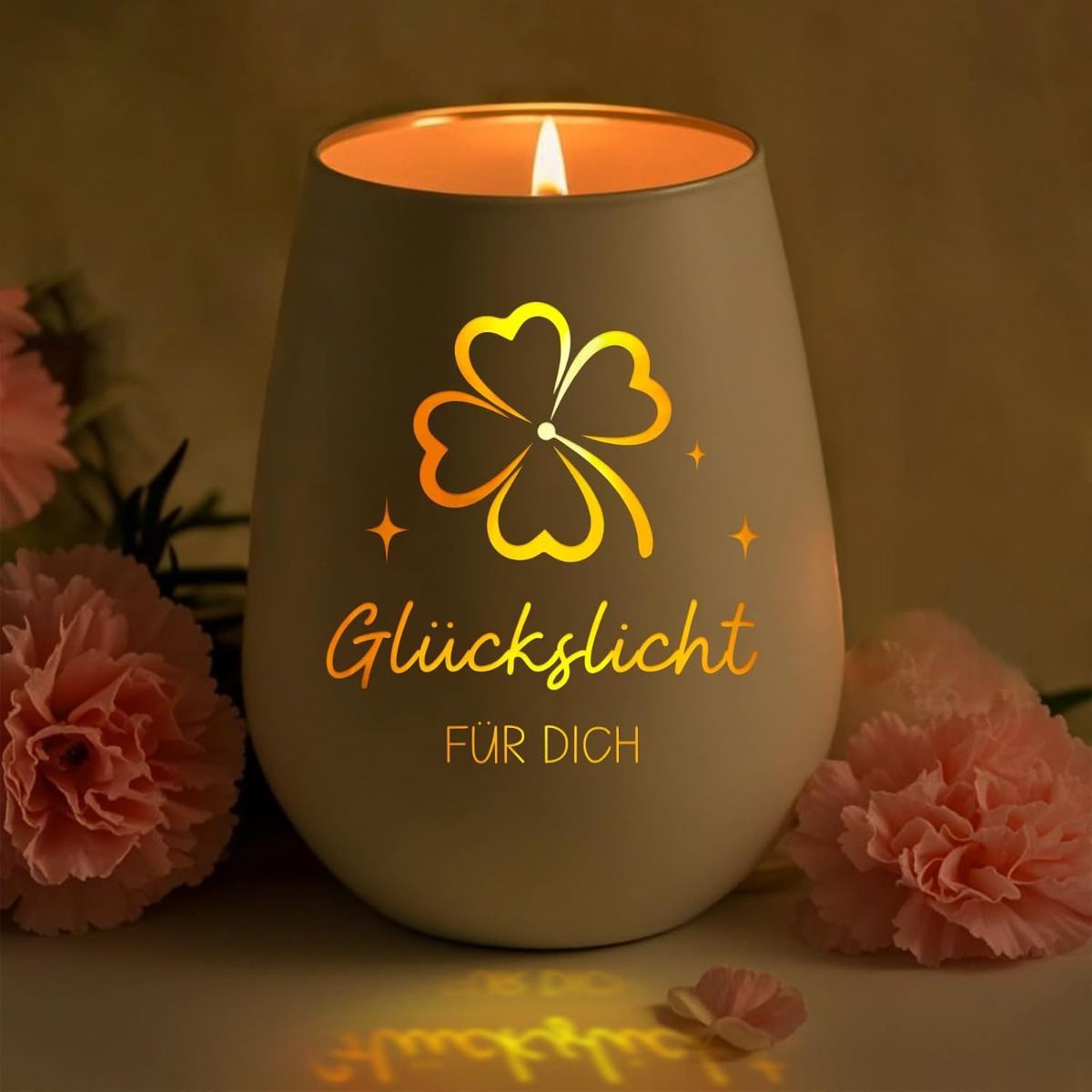 Glass Candle Holder Set With The Inscription “A Light Of Happiness For You,” Ideal As A Gift For Women, Birthday Gifts, Lucky Gift Sets, Home Decor, Or Table Decorations.