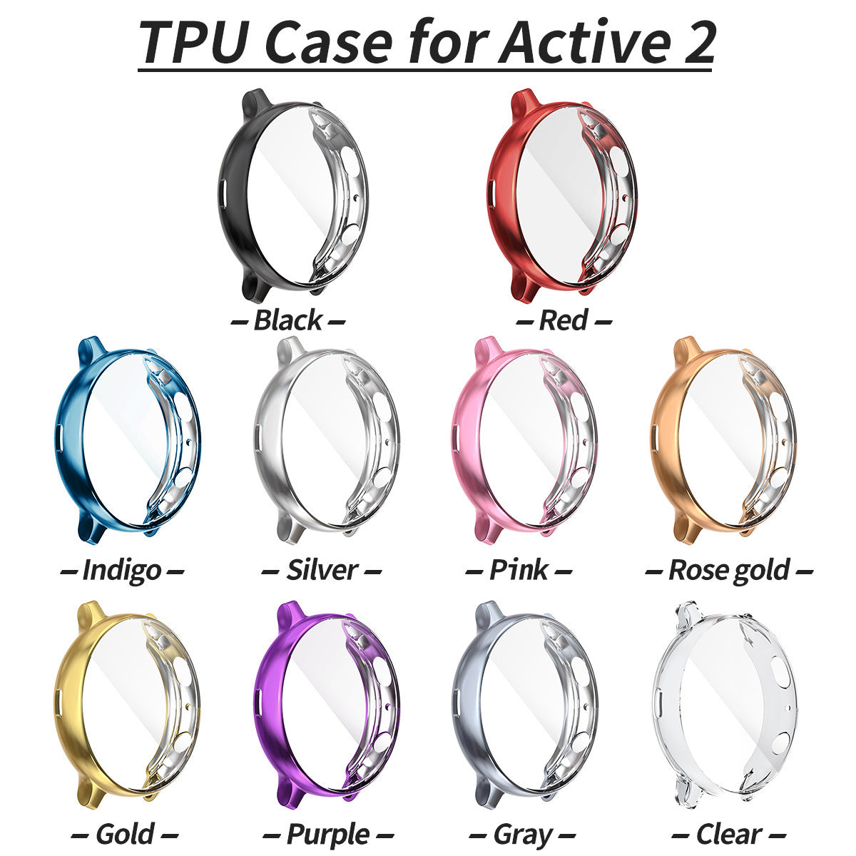 For Samsung Watch Active 2 TPU Soft Protector Full Screen Protective Cover
