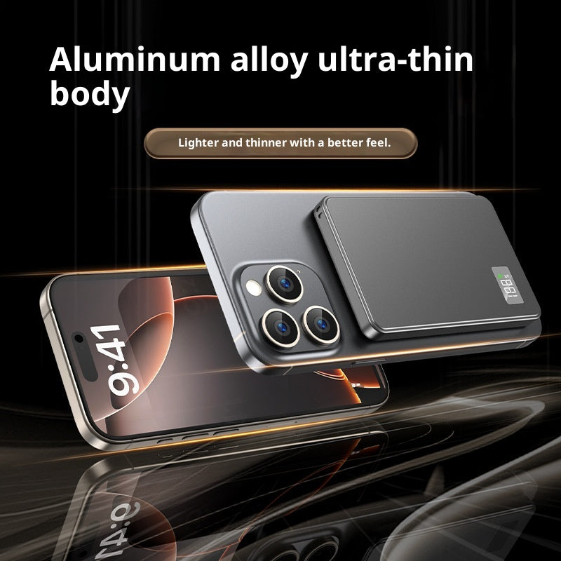 Ultra-thin Fast Charging Magnetic Power Bank With Built-in Cable