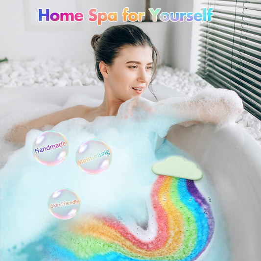 Rainbow Cloud Bath Salt Balls  4-Pack  For Body Cleansing