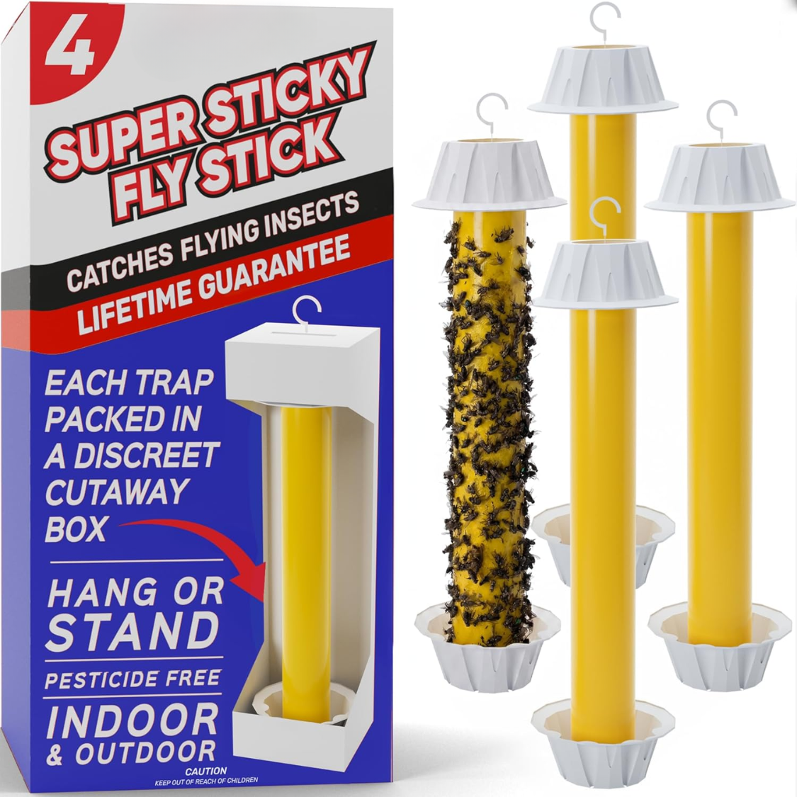 Sticky Fly Traps For Indoors Outdoor 4pk
