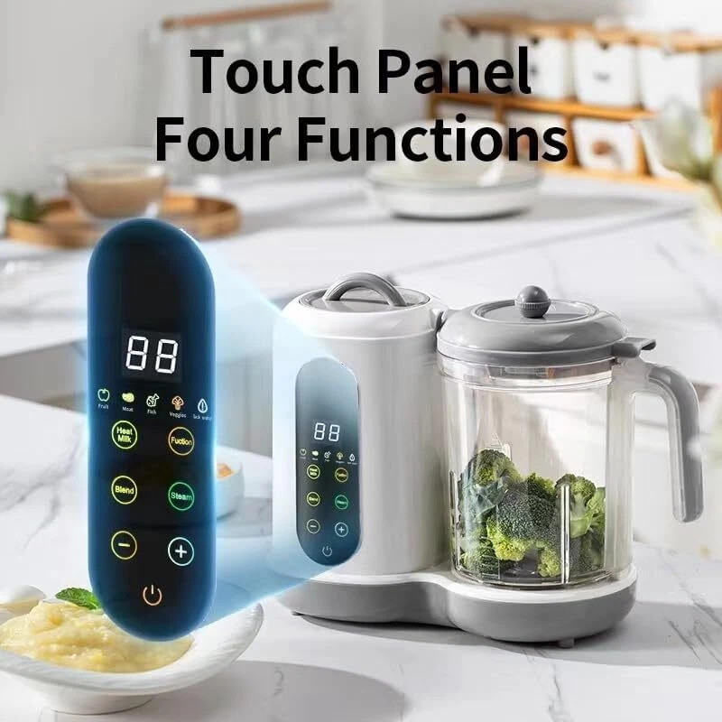 450W Baby Food Maker With Steamer Blender Auto Clean LED Touch Panel UK Shipment
