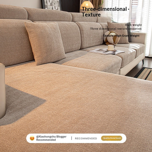 Simple, Thickened Chenille Herringbone Sofa Cover That Doesnt Attract Hair