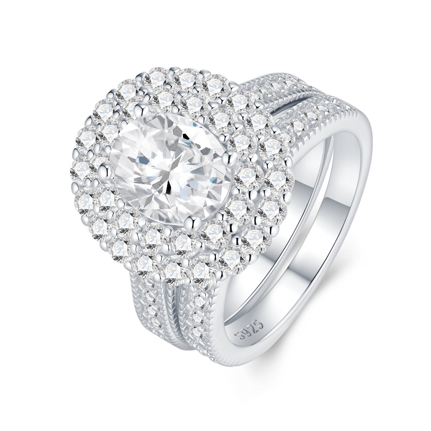 Engraved With Top-quality Moissanite, This Luxurious And Fashionable Minimalist Jewelry Set Features Exquisite Silver Accessories For Ladies. Made Of S925 Silver With Electroplated Platinum.