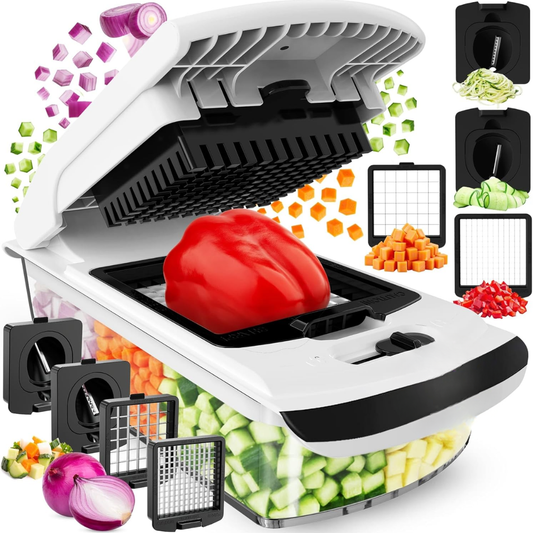 Vegetable Chopper Chopper And Spiralizer Food Chopper With Container Fruit Cutter Onion Dicer All In One Prep Tool  Kitchen