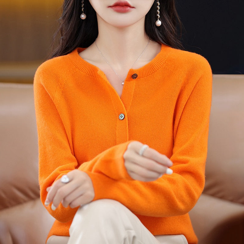 Osmanthus Needle Knit Cardigan For Women New AutumnWinter Korean-Style Design