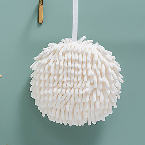 Chenille handball-white long hair-small 14*14-1 piece