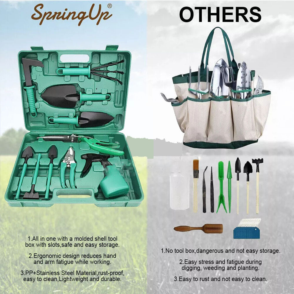 Shovel Harrow Potted Flower Gardening Tools Gift Kit Glove Garden Tool 10Pcs Set