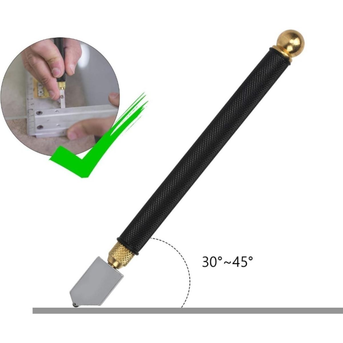 6-Piece Glass Cutter Set: Professional Diamond Cutter + 3 Replacement Blades (2–20 Mm) + Accessories, For Glass/Tiles/Mirrors – Ideal For Home & Crafts