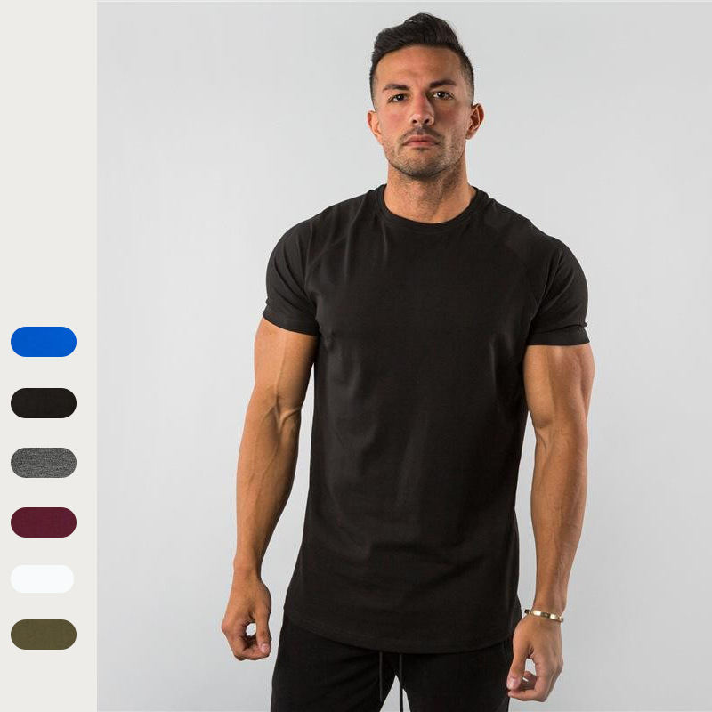 Fitness Short-Sleeve Crew-Neck Solid-Color Breathable Casual Top