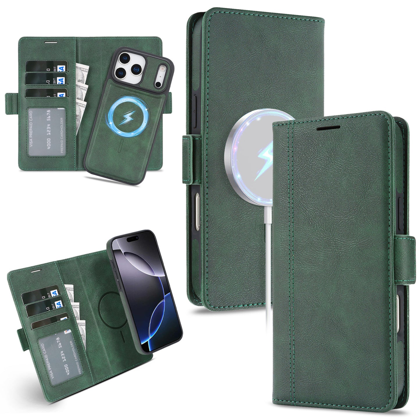 Wireless Charging Magnetic Leather Phone Case