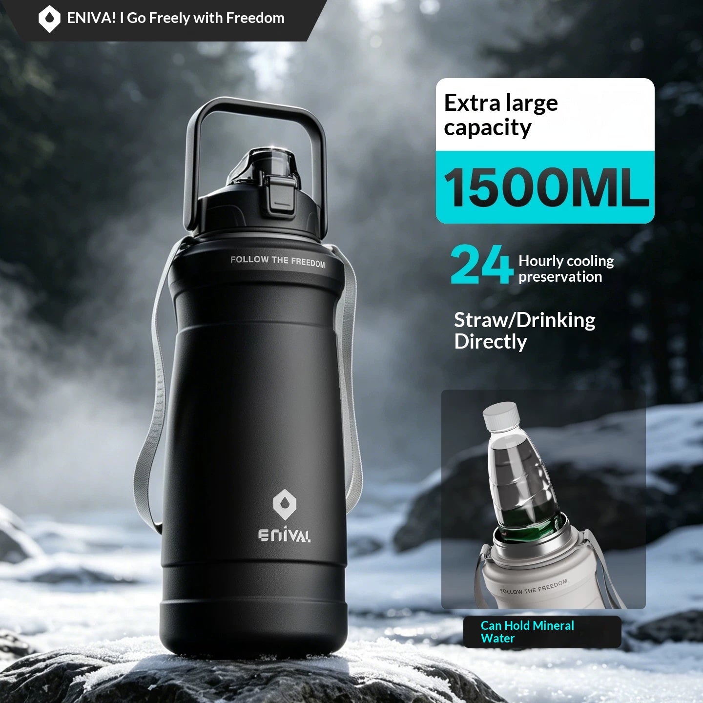 Large-capacity Outdoor 316 Stainless Steel Water Bottle