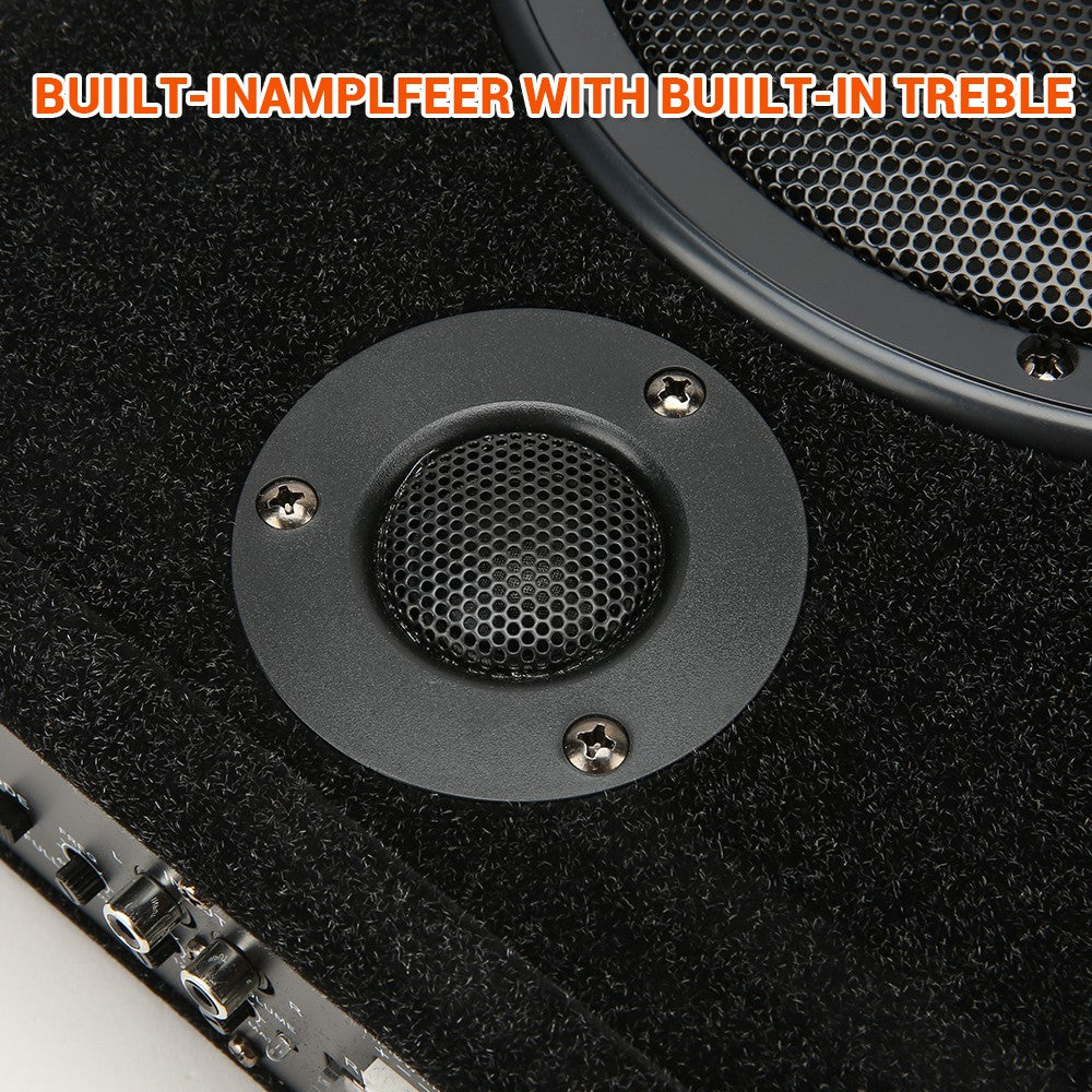 800W 8in  Car Under Seat Active Subwoofer Slim Amplified Sub Audio Speaker Kit 12V