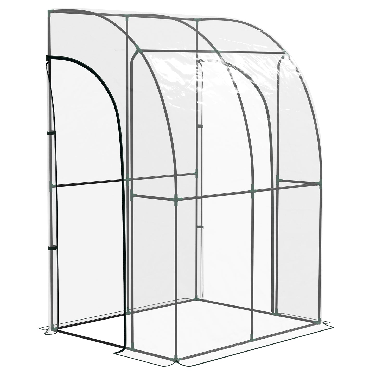 143cm X 118cm Walk-In Lean To Greenhouse, With Accessories