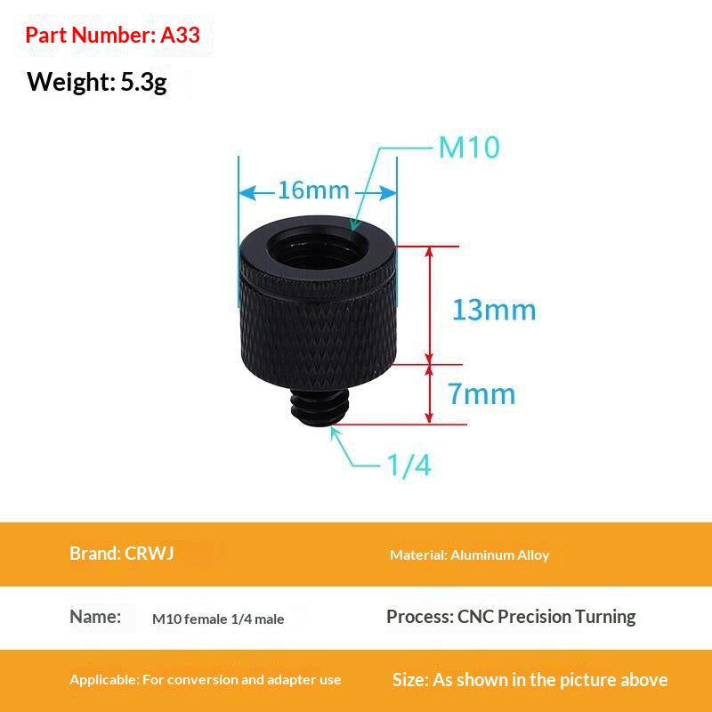 14 To 38 Camera Screw M4 M5 M8 M10 M12 Aluminum Tripod Head Photography Equipment Accessories