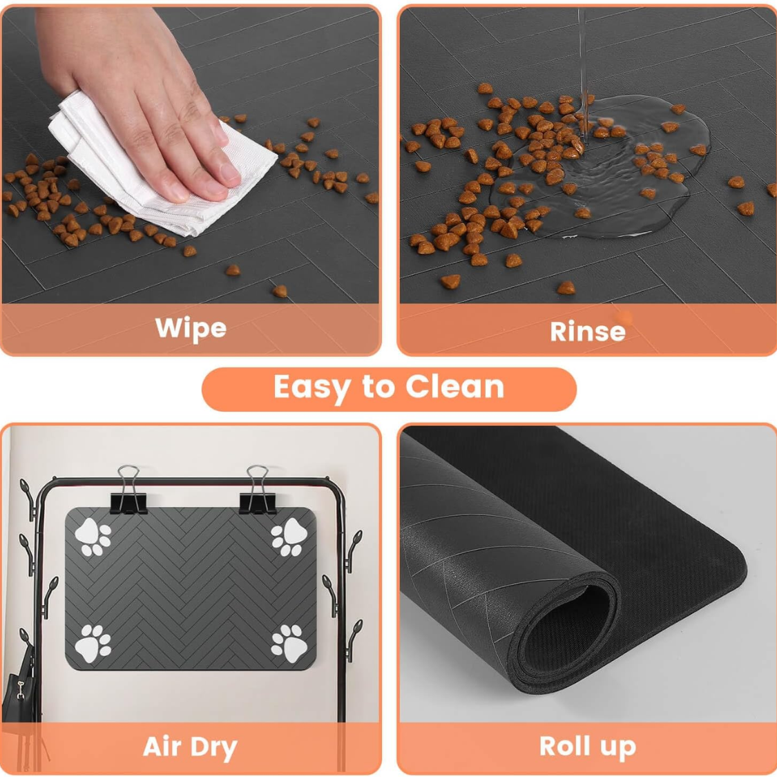 Pet Feeding Mat Absorbent Pet Placemat For Food And Water Bowl With Waterproof Rubber Backing Quick Dry Water Dispenser Mat For Dog And Cat
