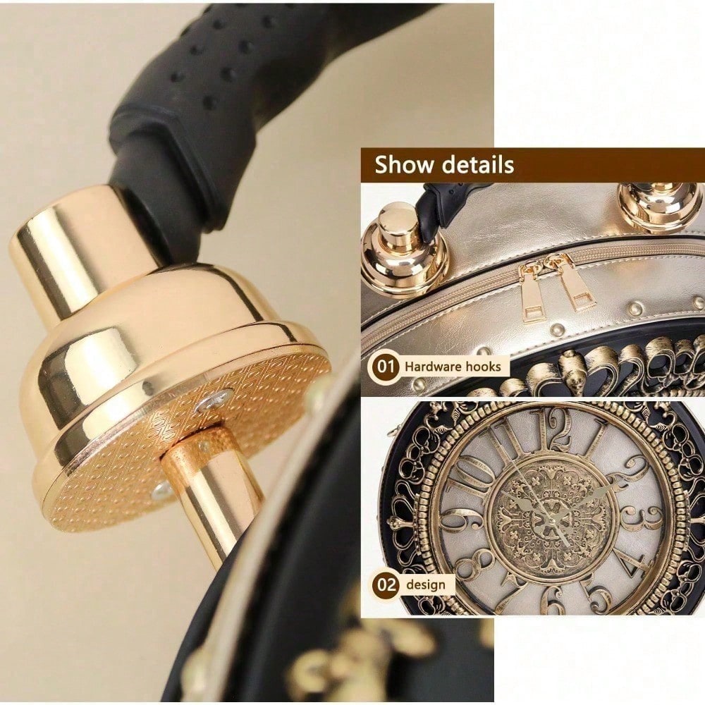 Retro Clock Shaped Crossbody Purse Handbags Women Shoulder Bag Vintage Steampunk Messenger Bags Designer Clock Purse,  Bags For Women, Summer, Tote Bags For Women, Valentine's Day Gifts, Romantic Gift