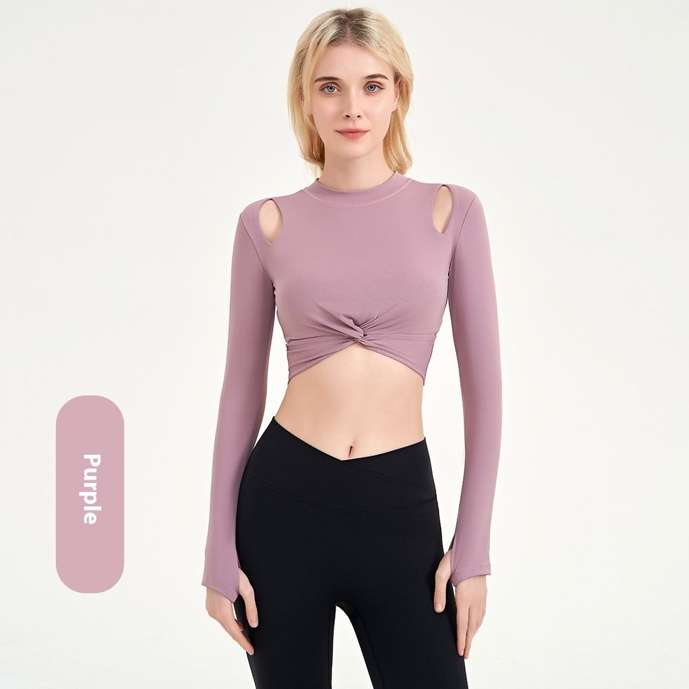 Autumn And Winter U-shaped Backless Yoga Clothes Long-sleeved Top