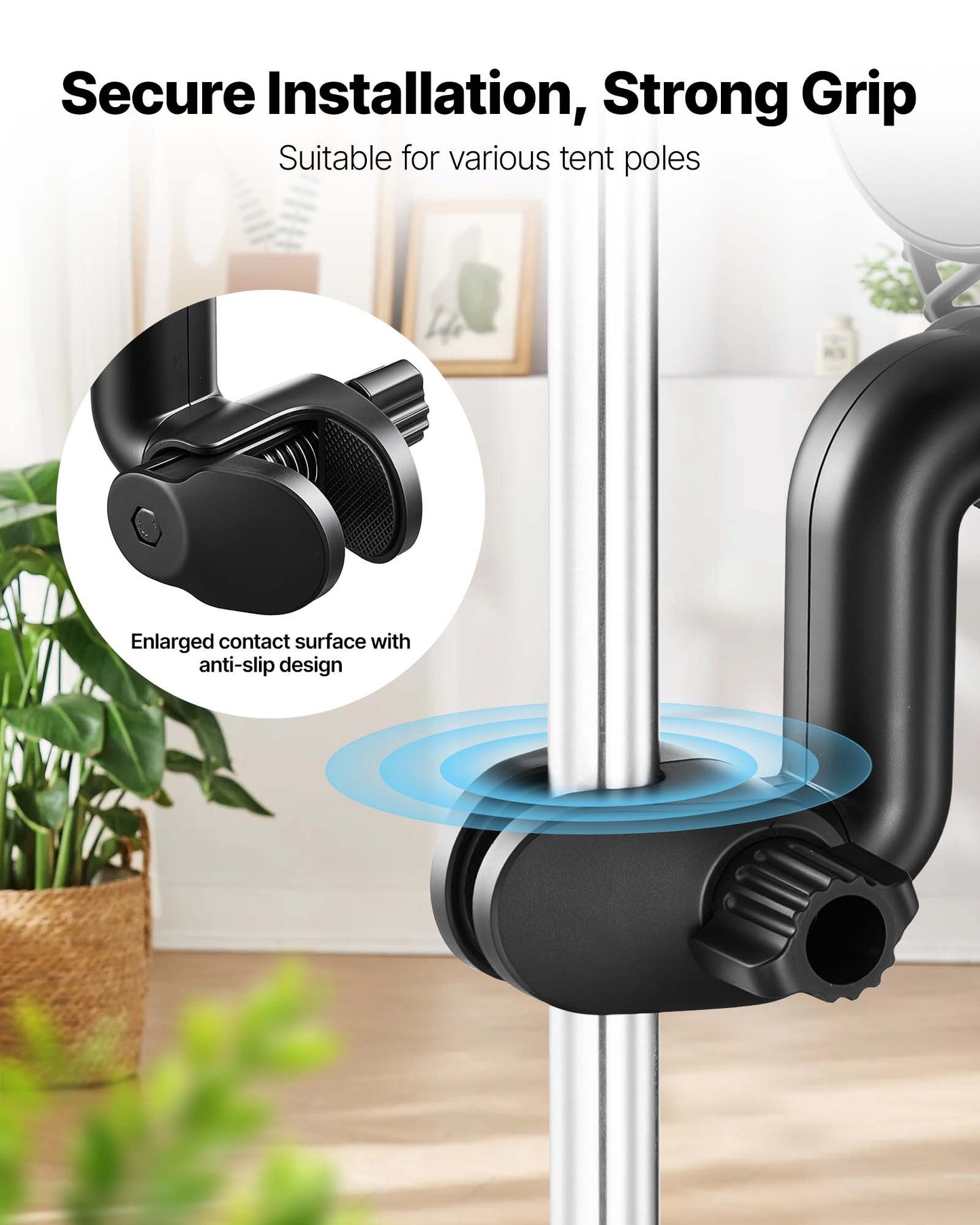 Plant Fan, Grow Tent Clip On Fan Rechargeable, USB Port With 9 Speeds & Circulation Mode, Smart Control, Powerful Oscillating, Long Runtime For Hydroponics Circulation Cooling, Black, 2 Pack
