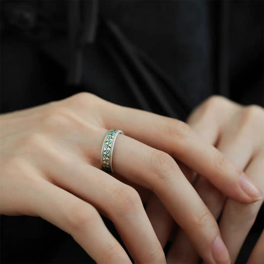 1pc 999 Sterling Silver Enamel Apricot Leaf Vine Ring, Retro & Fresh Style, Perfect For Daily, Dating & Gifting, Ideal Valentine's Gift
