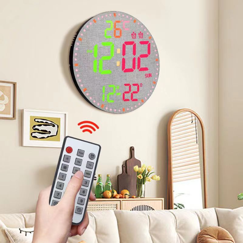 Smart WiFi Perpetual Calendar Digital Clock With RGB Color-Changing Wall Clock