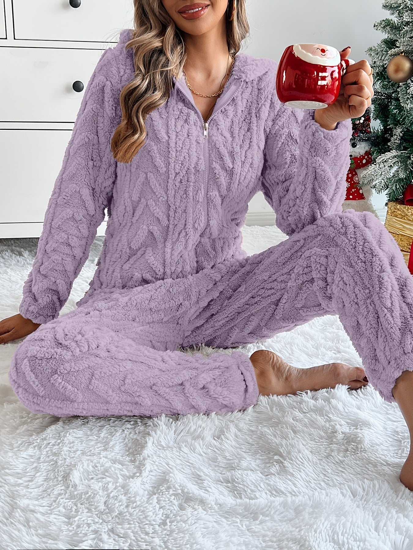 Loose Jacquard Warm Suit Warm Home Clothes
