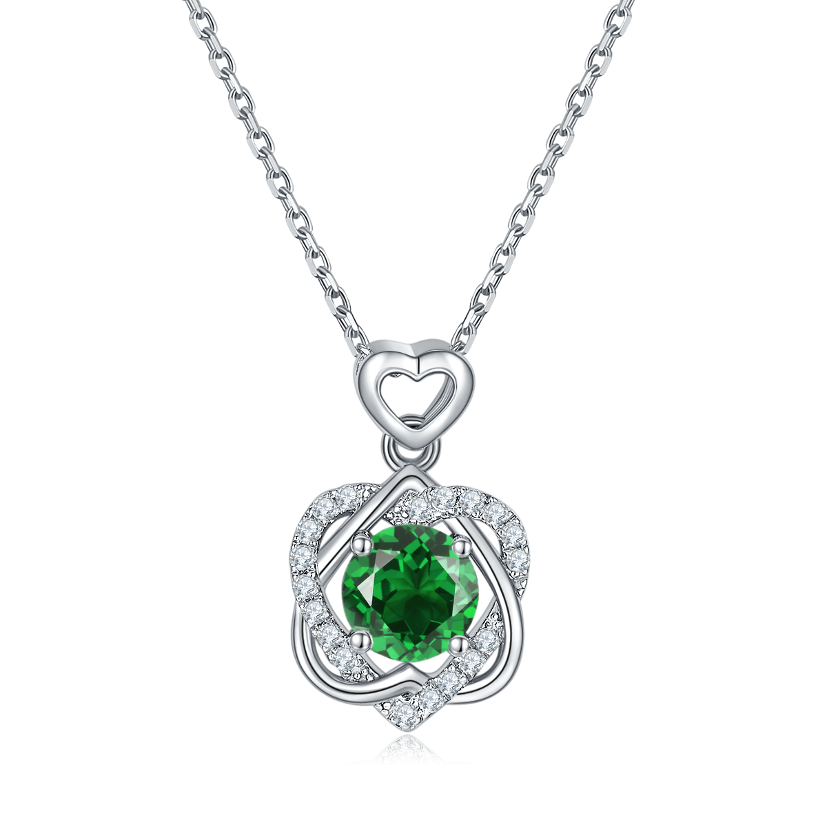 S925 Sterling Silver Heart Necklace, 1ct D-VVS1 Moissanite & Lab-Grown Gems, Platinum Plated 3g With GRA Certificate Gift Box