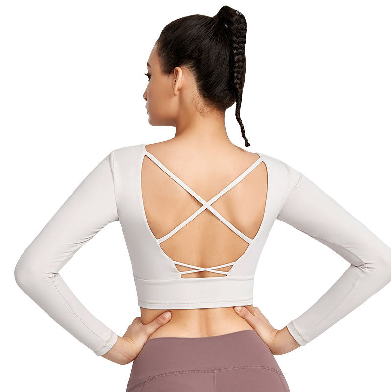 Tight T-shirt With Chest Pad Long Sleeve Yoga Wear