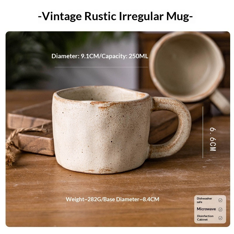 Retro Irregularly Distressed Coffee Cup For Home And Office