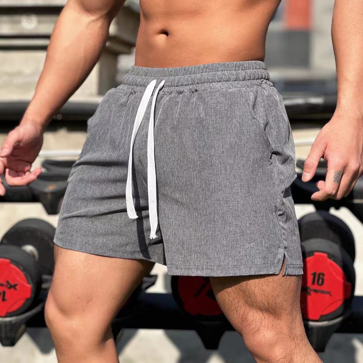 New Mens Athletic Fitness Shorts Three-quarter Length Loose-fitting