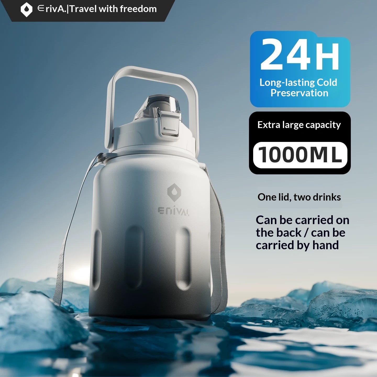 Large-capacity Outdoor 316 Stainless Steel Water Bottle