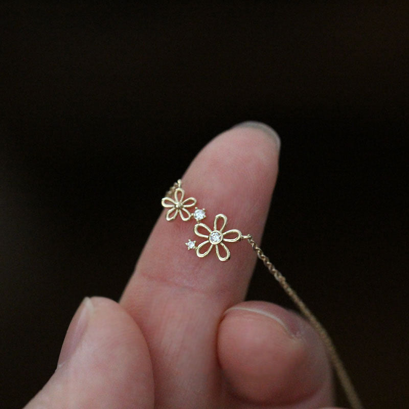 925 Silver Flower Fashion Necklace For Women