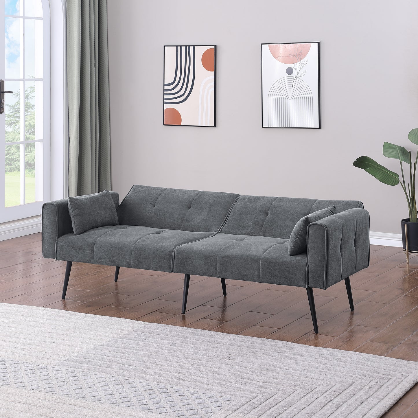 Convertible Sofa Bed,Folding Couch Bed Foldable Futon Sleeper, Sofa Bed With Adjustable Backrest For Living Room Apartment Bedroom Office Small Space