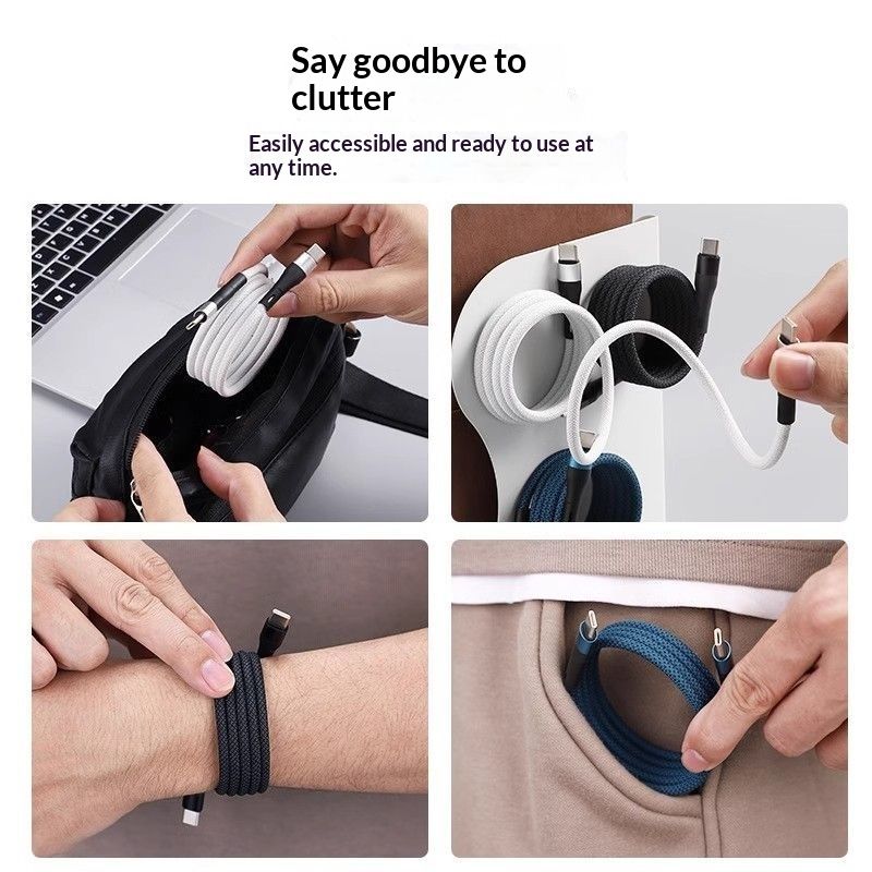 Magnetic Data Cable Organizer Fast-charging Cable Car Charging Cable