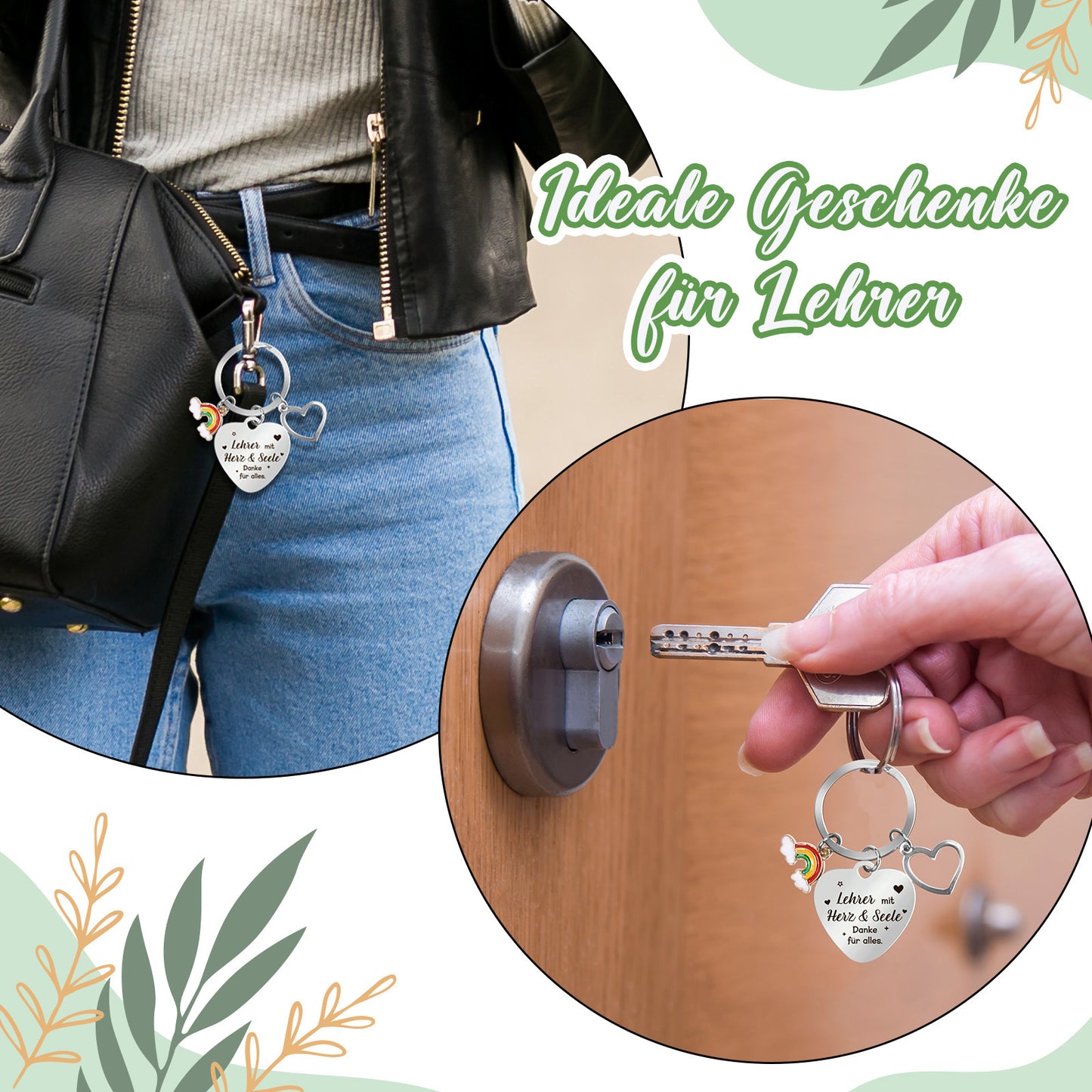 8-Piece Teacher Keychain Set With Cards And Pen For Graduation Gifts – Party Supplies Set