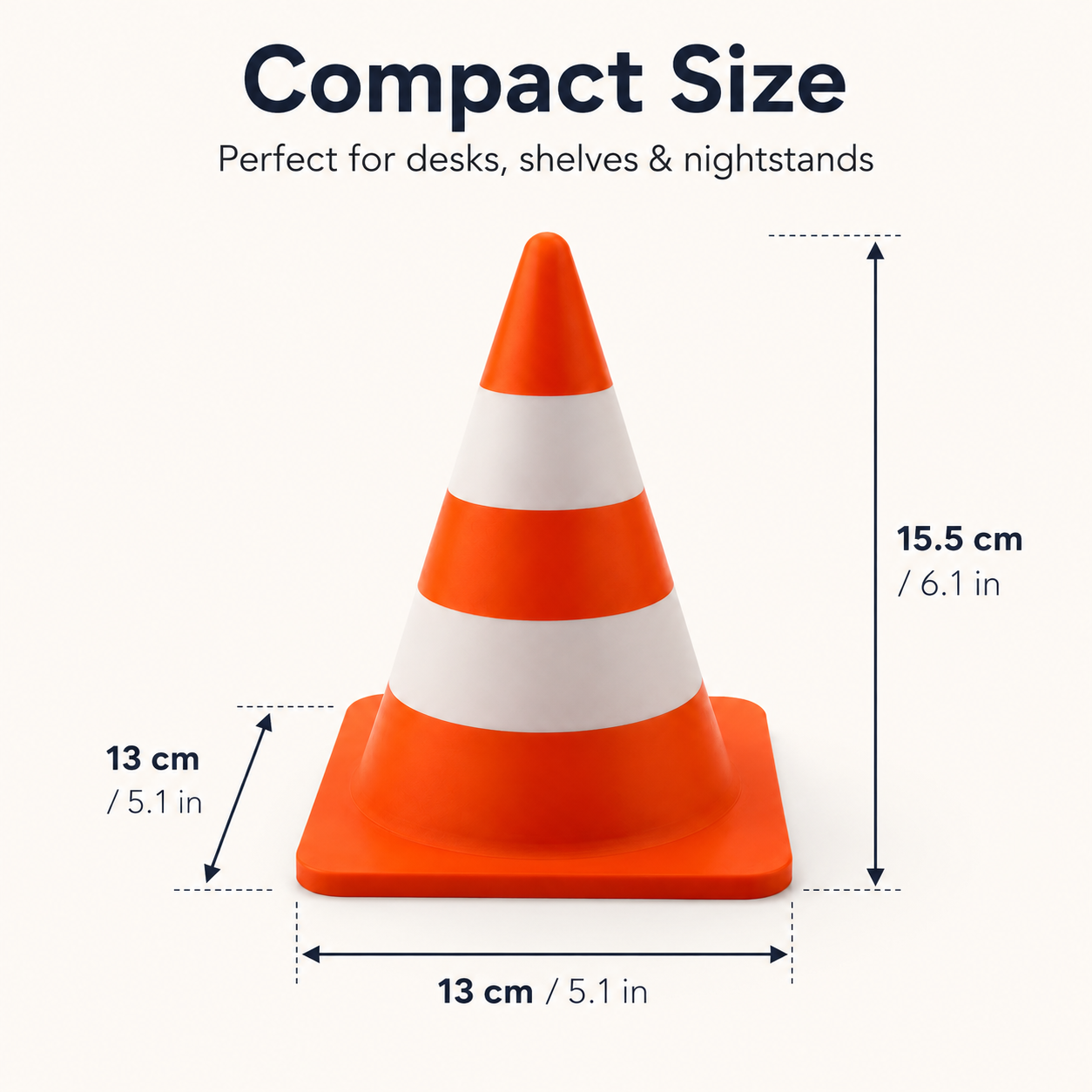 3D Printed Retro Traffic Cone Lamp, Touch Control Night Light, USB-C Rechargeable Desk Lamp, 3 Light Modes, Cute Cone Decor Gift