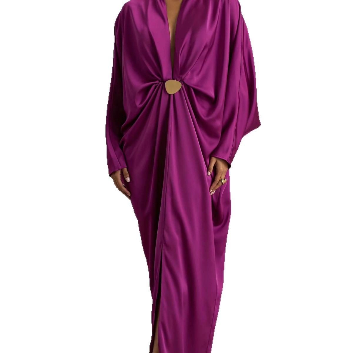 Womens New Long-sleeve Relaxed-fit Elegant Dress