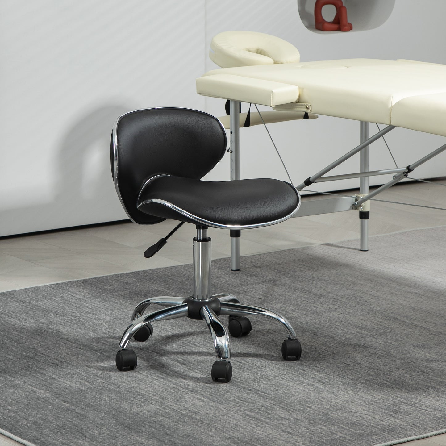 Adjustable Rolling Swivel Beauty Salon Chair, Stool For Spa, Black