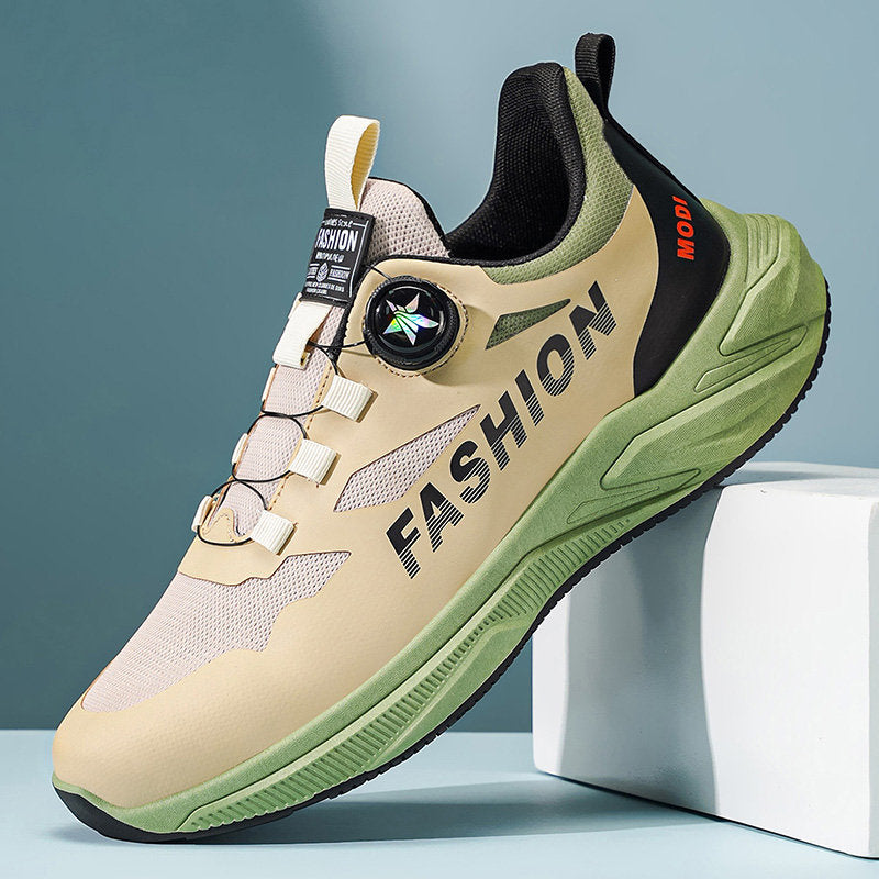 2026 New Summer Sports Shoes For Teen Boys, Rotating Buckle Ultra Light Shock Absorbing Soft Sole Casual Running Sneakers For Students