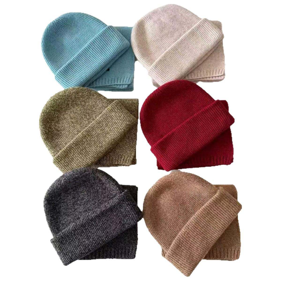 Women's Double Layer Knitted Beanie - Warm Winter Soft Stretchy Hat for Cold Weather Outdoor Activities
